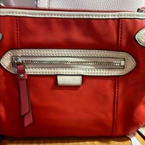 Coach, tangerine and Cream Crossbody Bag